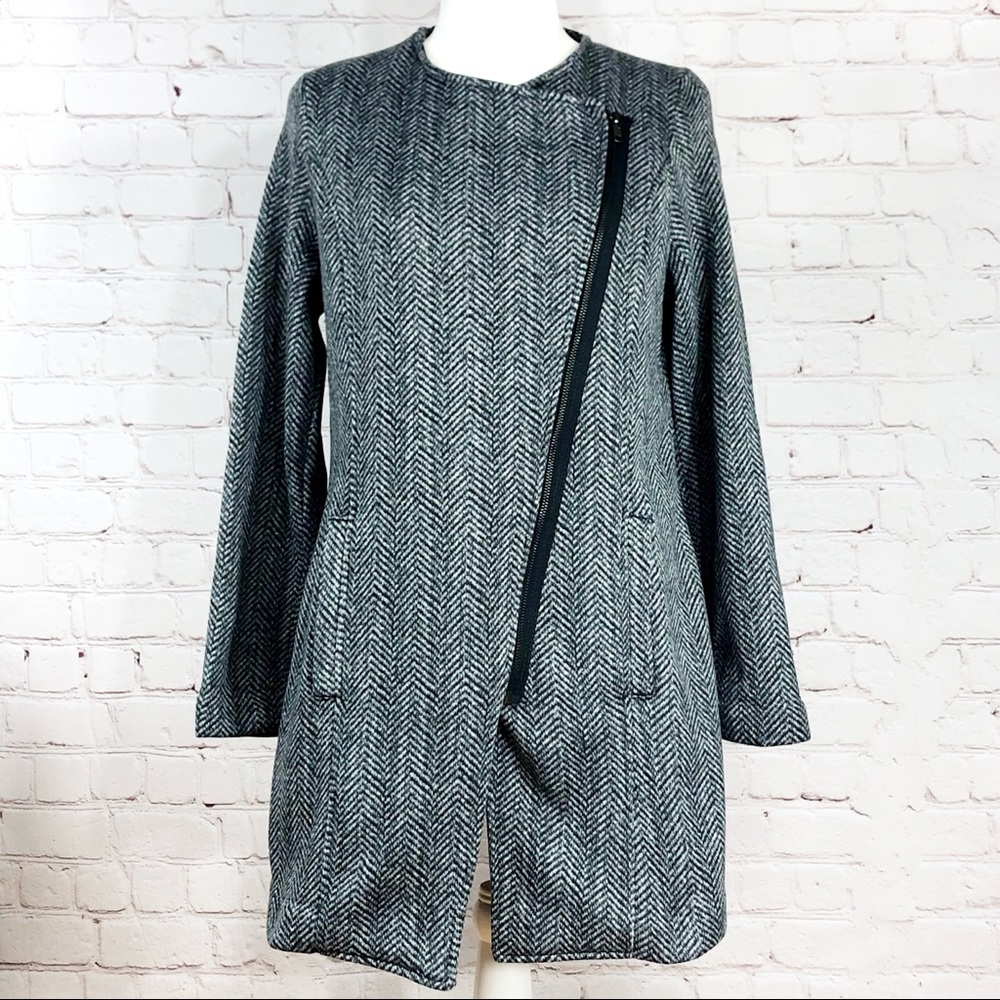 EUC Banana Republic Diagonal Zip Top Coat Jacket M